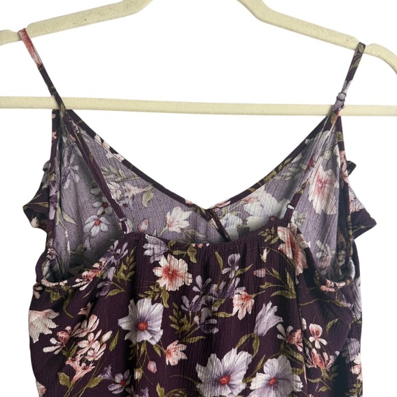 American Eagle Floral Print Ruffled Tank Top Flowy Feminine Size Small Summer - Picture 5 of 8